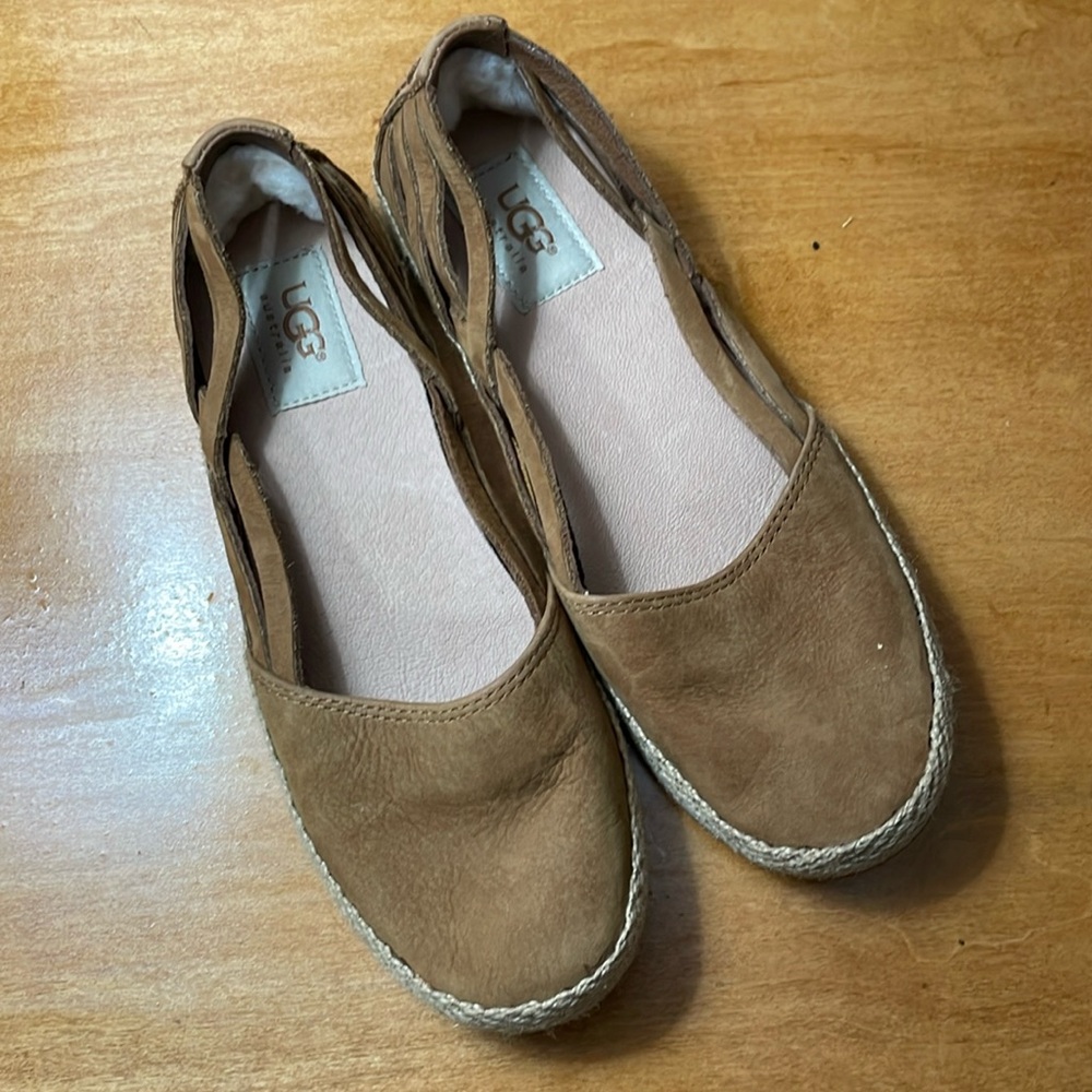 UGG Women's Brown Suede Espadrille Flats